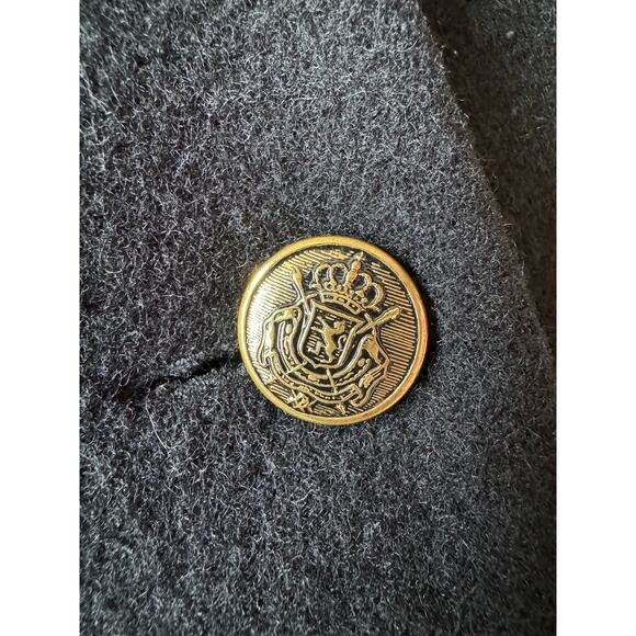 Vintage Donna Frederlcks black no collar 4 gold button Coat size small * - Picture 11 of 16